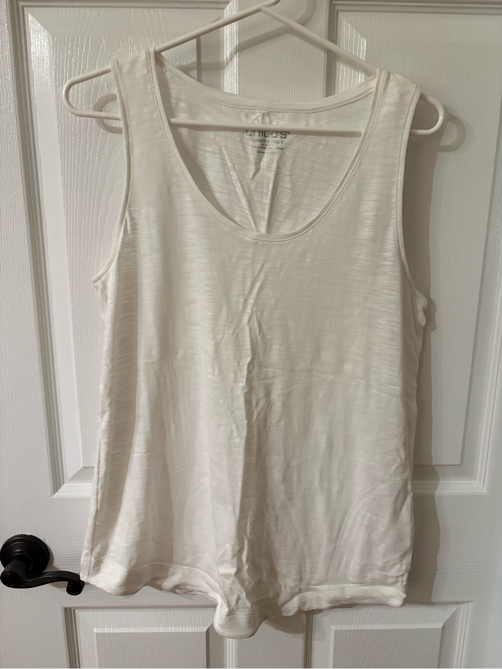 Chico's Cream Scoop Neck Tank Top